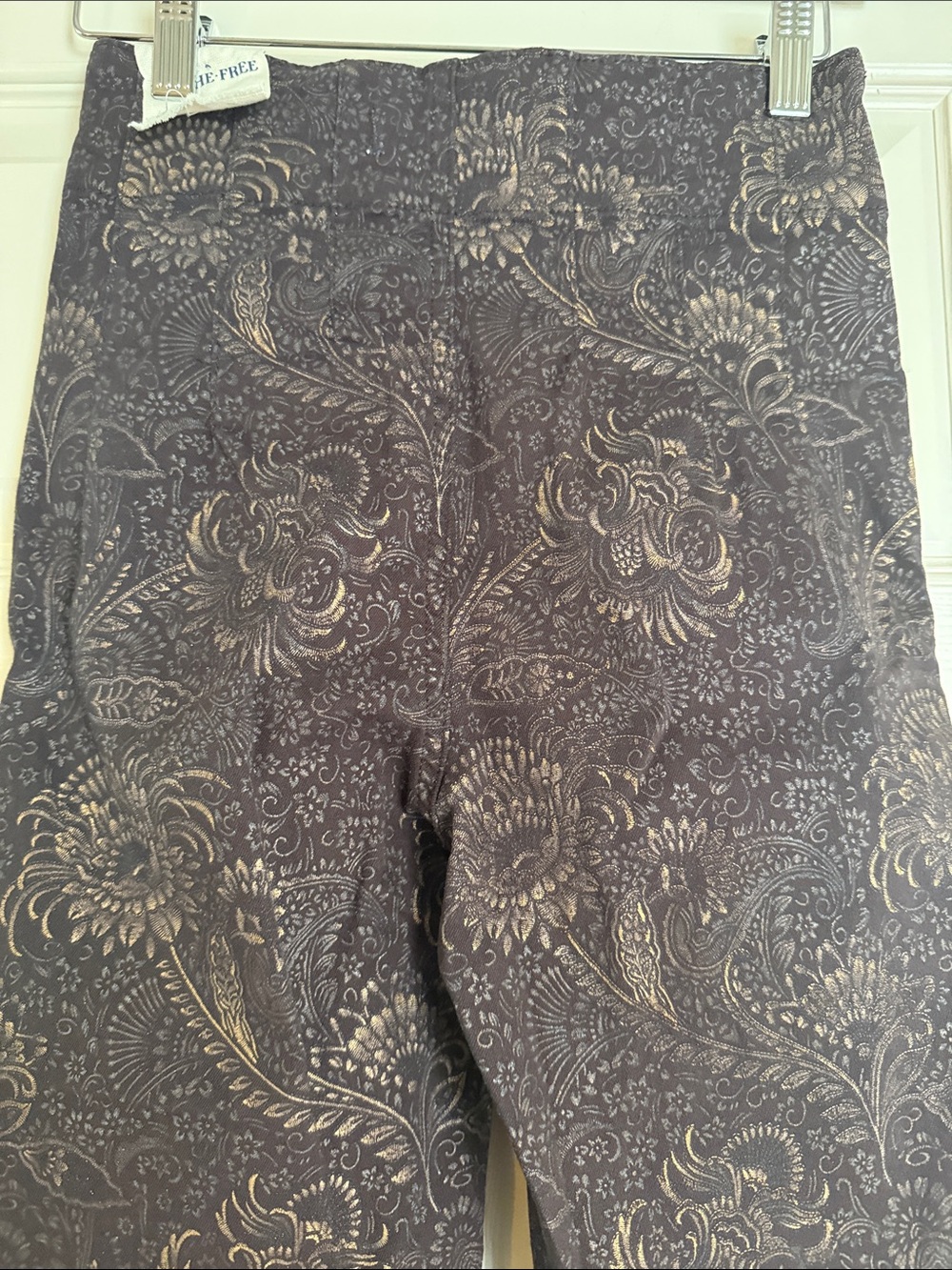 We The Free Jayde Brown Metallic Gold Paisley Pants - Picture 4 of 8